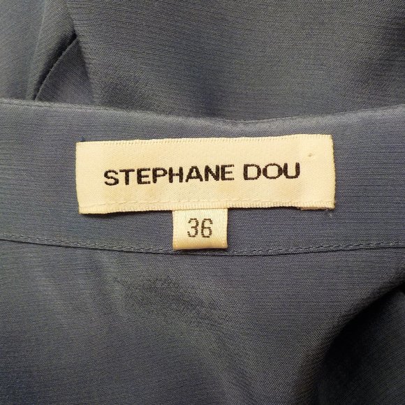 *Blue Collared Stephane Dou Dress- Size 6 - Picture 6 of 7
